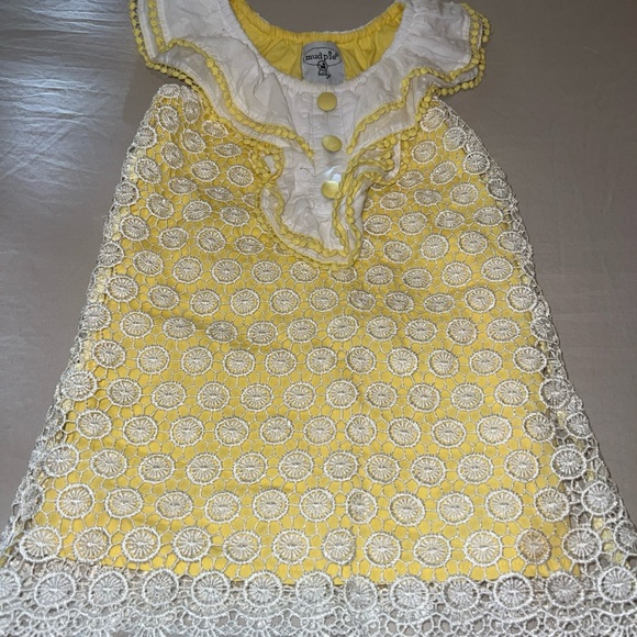 Yellow and White Lace Dress - Picture 1 of 7